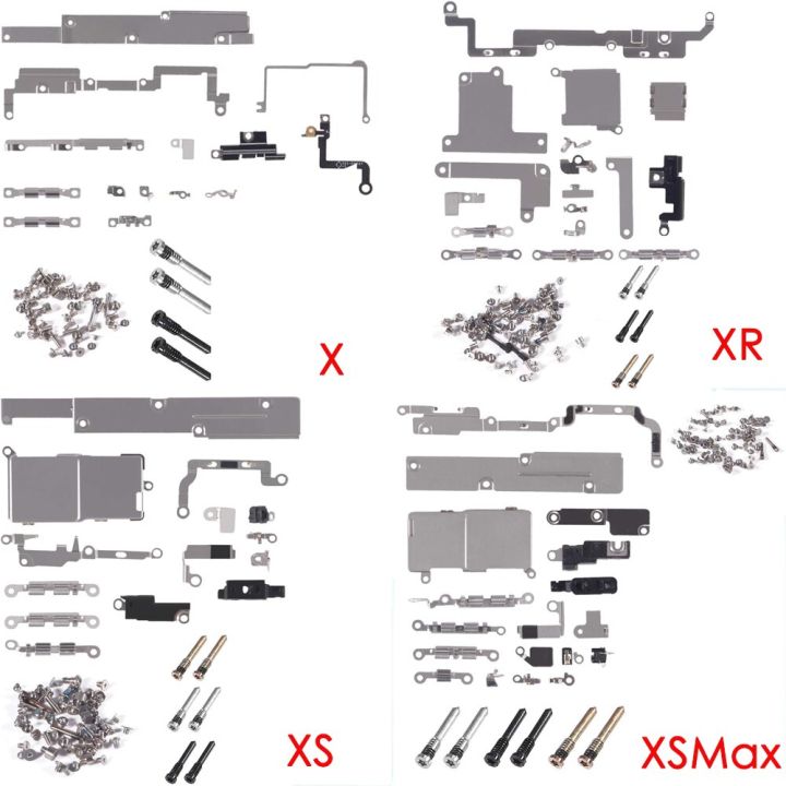 สกรูทั้งหมดทั้งชุดแผ่นที่กันราวยึดภายในโลหะทั้งหมดชุดอุปกรณ์สำหรับ-iphone-7-7p-8plus-x-xs-xr-xax-11-pro-max