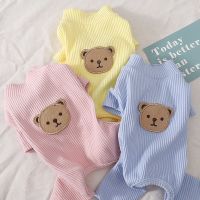 ZZOOI Pet Dog Clothes Solid Jumpsuits Hoodies for Dogs Clothing Cat Small Bear Print Autumn Winter Pajamas Chihuahua Pet Products 2022