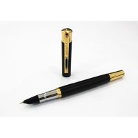 【⊕Good quality⊕】 ORANGEE Jinhao ปากกาหมึกซึมที่หนีบสีทองดำ Extra Fine Nib 0.38มม.