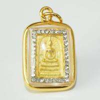 Maylin Jewelry จี้ พระสมเด็จวัดระฆัง รุ่นล้อมเพชร จี้ทอง พระสมเด็จ พระเครื่องสมเด็จวัดระฆัง หุ้มเศษทองคำ รุ่น MGJ-096