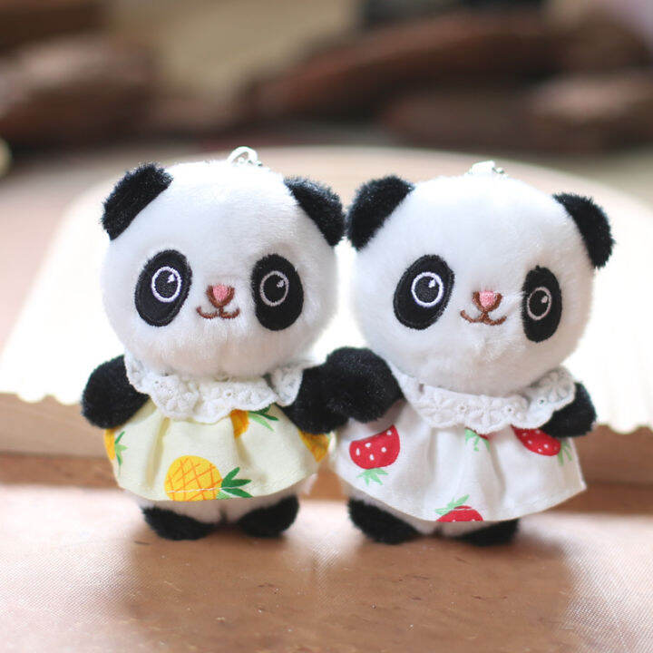 cute-baby-panda-plush-dolls-gift-for-girls-bag-pendant-strawberry-pineapple-dress-stuffed-toys-for-kids-keychain