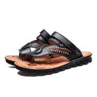 genuine de sandale on summer breathable comfort sandal s sandals walking sandalia 44 leather mens white for praia sandalhas big