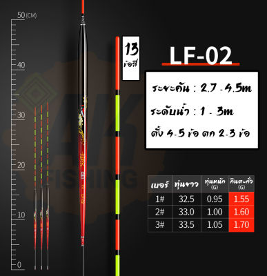 ทุ่นชิงหลิว ทุ่นหางตัน  LF-02 ทรงสลิม หางเล็ก 13 ข้อสี จำนวน 3 ดอก เบอร์ 1,2,3 (มีสินค้าพร้อมส่งในไทย)