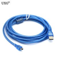 5m 16ft USB 2.0Type A Male to Mini 5P Male Mini 5P USB Cable M/M Double Shielding(Foil Braided) Premium Quality Transparent Blue