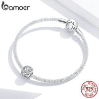 bamoer 925 Sterling Silver Metal Round Beads for Women Jewelry Making Vine Charm fit Original Bracelet DIY Jewelry BSC256