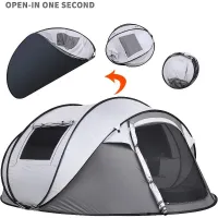 Tenda Kamping Otomatis คน5678คนเรือกันน้ำเต็นท์รูปร่างกลางแจ้งปีนเขาเต็นท์หลายคนเต็นท์ปาร์ตี้การเดินทางกับครอบครัว