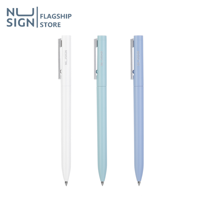 nusign-ปากกาหมึกเจล-ปากกาเจล-แบบหมุน-หมึกสีดำ-หมึกเจลคุณภาพดี-เครื่องเขียน-จับสบายมือ-gel-pen