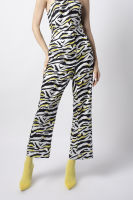 f.fashion กางเกงทรงขากว้างพิมพ์ลายแอ็บสแตรก ผู้หญิง | Abstract Animal Print Wide Leg Trousers | 6045