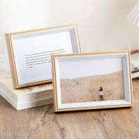 ❦℗ Wooden Photo Frame Picture Frames Wall Photo Card Holder Specimen Shadow Box Dry Flower Holder Desktop Ornament