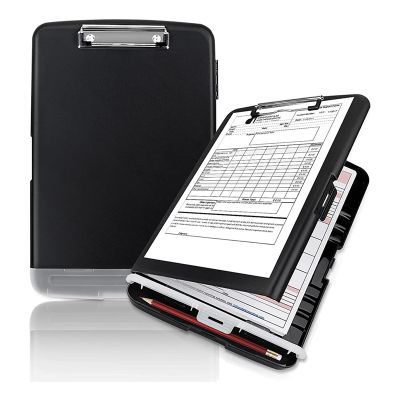 Clipboard with Storage, Clipboard Black Clip Board, Nursing Clipboard Clip Boards 8.5X11 with Storage and Pen Holder