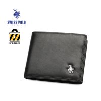 Swiss Polo กระเป๋าสตางค์หนัง RFID Bi-Fold SW 128-3 สีดํา dc