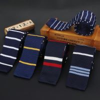 ◆♙✺ Brand New Men 39;s Vintage Striped Knit Neck Ties For Man Party Fashion Colorful Knitting Tie Navy Red Wedding Slim Necktie Cravata