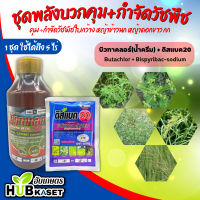 ชุดพลังบวก บิวทาคลอร์ สูตรน้ำครีม+ดิสแบค20 1ลิตร+100กรัม (บิวทาคลอร์+บิสไพริแบค-โซเดียม) คุมกำจัดวัชพืชใบกว้าง