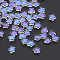 【CC】✿☊  50PCS Color Star Beads 8mm Czech Glass Loose Spacer for Jewelry Making Hairpin Diy Accessories