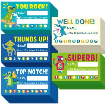 50pcs Colorful Creative Classroom/home/family Children's Punch Card For  Reward And Incentive, Paper