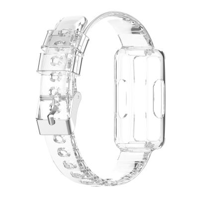 สำหรับ Fitbit Luxe ซิลิโคนใสสายนาฬิกาข้อมือแบบบูรณาการ (โปร่งใส) (ขายเอง)