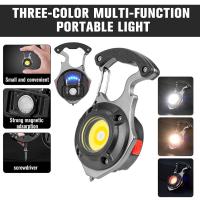 Mini Portable LED Flashlight Portable USB Type-C Rechargeable Flashlights Work For Outdoor Lantern Pocket Light COB Light Small Keychain Bright Camping Light C0W6