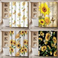 Polyester Shower Curtain Sunflower Bathroom Waterproof and Mildew Proof Partition Curtain to Figure 3D Digital Printing