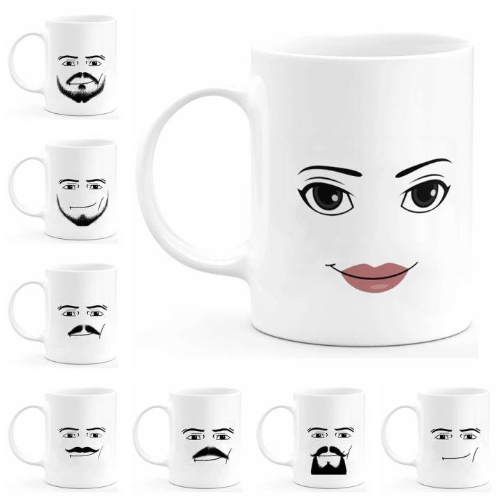 Game Inspired Gamer Face Mug para homens e mulheres, Coffee Faces