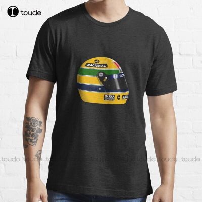 New Ayrton Senna - 1988 - 1990 Helmet Classic T-Shirt T-Shirt Cotton Tee Shirt S-5Xl Black On Up&nbsp;Shirt&nbsp;Custom Gift