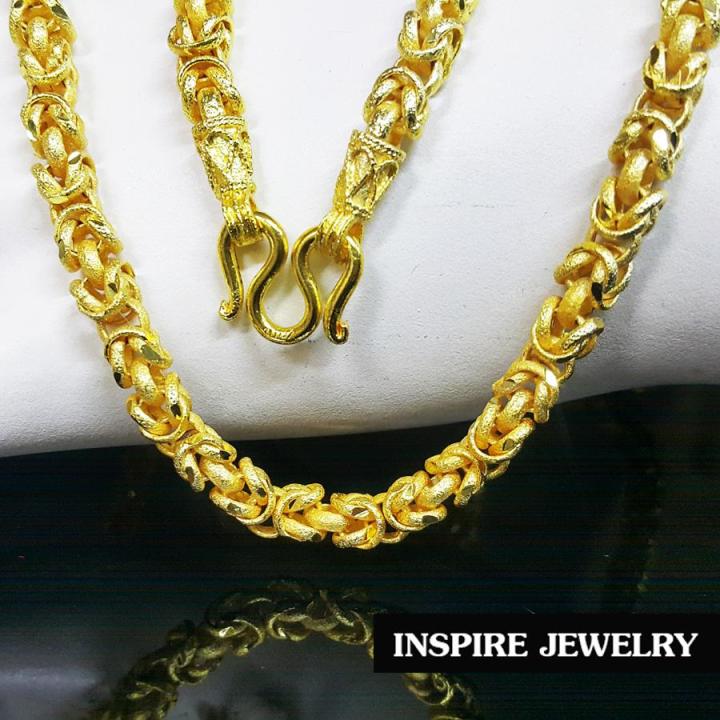 inspire-jewelry-สร้อยคอทองลายมีนา-แบบร้านทอง-ขนาดสามบาท-ยาว-24-นิ้ว-งานปราณีต-สวยงาม