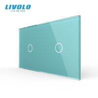Livolo แก้วคริสตัลมุกสีขาวหรูหรา151มม. * 80มม. มาตรฐาน EU แผงกระจกสองชั้น VL-C7-C1/C1-11 (4สี)
