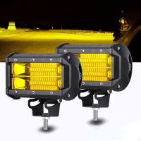 Yellow Work Light 72W 5inch Fog Light Bar Driving Lamp Offroad Waterproof IP67 for Jeep A Car SUV Motorcycle Truck 12V24V