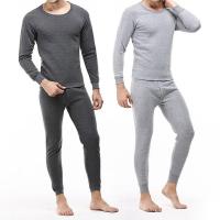 Autumn Winter Men Thermal Underwear Set 2pcs Soft Warm Long Inner Wear Sleepwear Pajama Tops+Pants Winter Warm Clothes