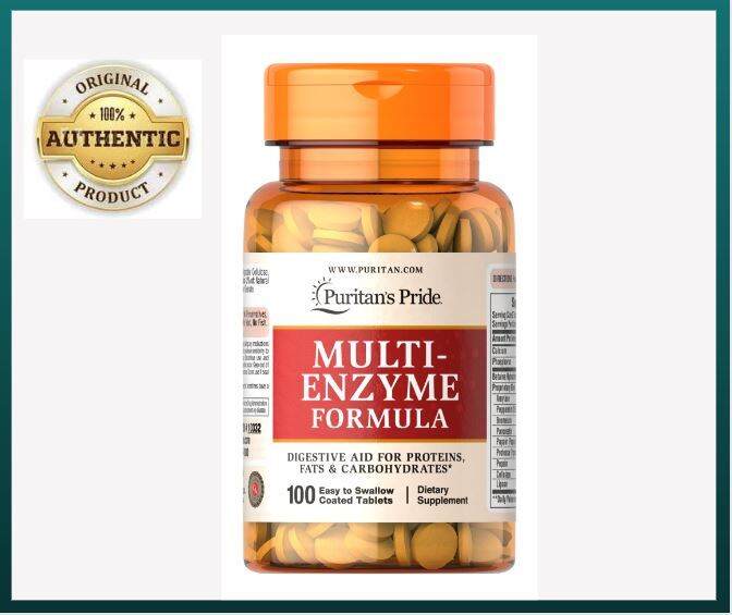 Puritan's Pride Multi Enzyme Formula Easy to Swallow Coated Tablets