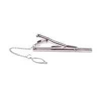 Men Practical Silver Stainless Steel Tone Simple Necktie Tie Bar Clasp Clip Pins