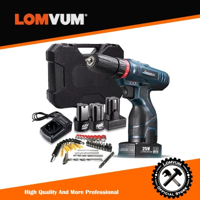 Lomvum ร้อนขายไขควงไฟฟ้ามัลติฟังก์ชั่แบตเตอรี่ลิเธียมสว่านไฟฟ้ากันน้ำแบบชาร์จมินิสว่านไร้สาย