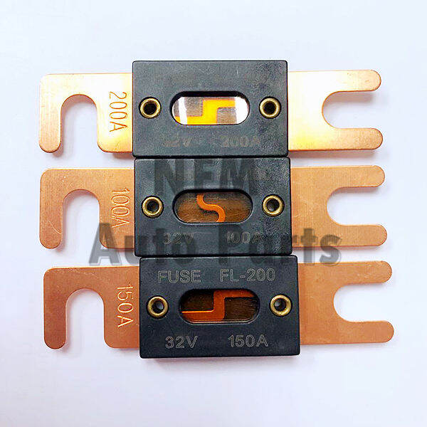 Automotive Gold Plating High Amperage Car Main Fuse 100 / 150 / 200 Amp