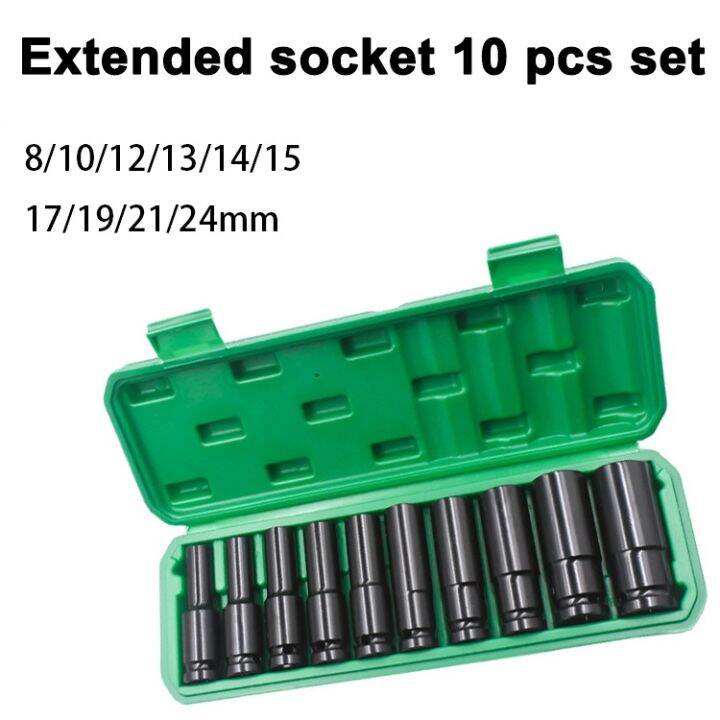 10 pcs Impact Wrench Socket Set 1/2'' Electric Power Tool Hex Socket