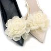 Guash 2pcs phụ kiện hoa cao gót cưới giày sáng bóng clip bow ribbon kẹp - ảnh sản phẩm 1