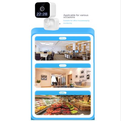 V380 Pro 1MP WiFi Clock Surveillance Camera Home Indoor Wiring Free Plug Card Machine Wireless WiFi Clock Camera