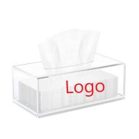 Custom Clear Tissue with logo wholesale acrylic tissue holder