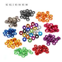 M2 / M2.5 / M3 / M4 / M5 / M6 Mesin Cuci Aluminium Warna-warni Anodized Aluminium Countersunk Kepala Baut Mesin Cuci Paking untuk Kepala Baut Datar