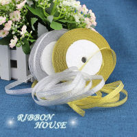 (25 yards/roll) 3/8 (10mm) Gold and Silver ribbon Christmas packaging ribbon high-grade quality