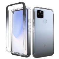 สำหรับ Google Pixel 4a 5กรัมฮาร์ดใส2-In-1ชิ้นกลับและ Soft TPU กรอบกันกระแทกฝาครอบป้องกันกรณีโทรศัพท์