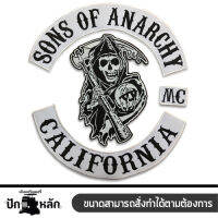 อาร์มปักลาย Son of anarchy 35x35 cm ติดเสื้อติดหมวก ติดสินค้าแฟชั่น งาน DIY เสื้อผ้า งานปักระเอียด No.F3Aa51-0001a008