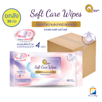 Quik Clean Soft Care Wipes ทิชชู่เปียก ผ้าเปียก ผ้าเปียกเช็ดผิว ควิกคลีน ซอฟท์ แคร์ ไวพส์ (จำนวน 1 ลัง 36 ห่อ)