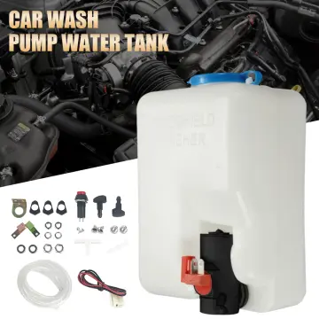 Car Windshield Washer Bottle Tank Pump Wiper System Reservoir Kit