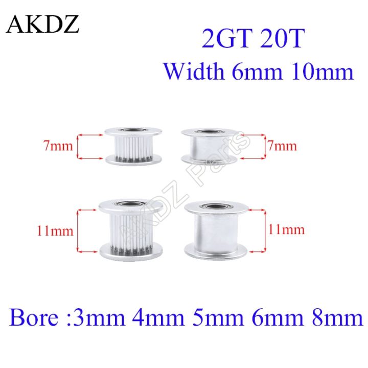 2เมตร2gt-20ฟัน-synchronou-idler-ลูกรอกเจาะ3-4-5-6-8mm-กับแบริ่งสำหรับ-gt2เปิดเข็มขัดกว้าง6-10mm-20ฟัน20-t-ล้อ-pive