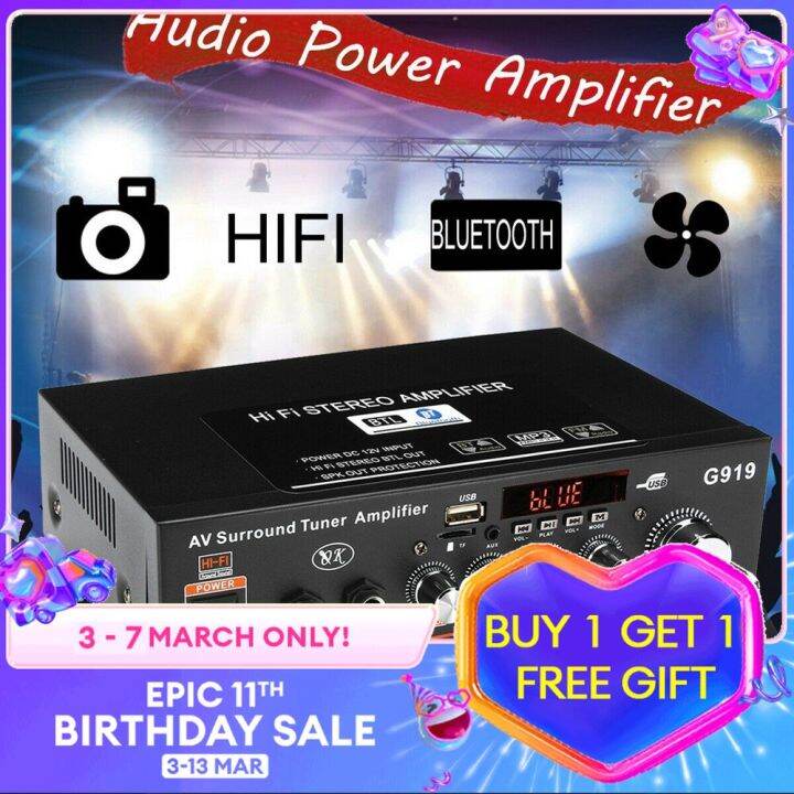 Original 600W Bluetooth Digital Amplifiers Karaoke 110V/12V Protable