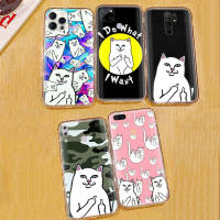 โปร่งใส เคสโทรศัพท์ หรับ iPhone 13 14 G9 Moto 12 G8 Play Mini SE Power Max Plus Pro Protective ปก Middle Finger Cat