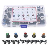 ✟✻ 70Pcs 10Value 3Pin RV09 type Horizontal Potentiometer kit 1K 2K 5K 10K 20K 50K 100K 200K 500K 1M with knobs