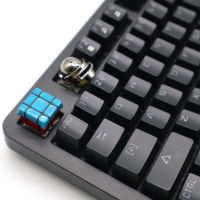 AAADecorative Keycap อลูมิเนียมแบบโลหะกล่อง Airdrop สามระดับปุ่มกดแบบโปร่งใสระเบิดมืออะลูมินัมอัลลอยฝาปิดคีย์บอร์ดกุญแจกลส่วนบุคคล