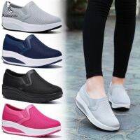 CODshengxi8 TAOMI Ready Stock?Xiaoyulu 4 Colors Women Casual Cut-outs Wedges Shoes Sneaker Heel Running Sport Shoes