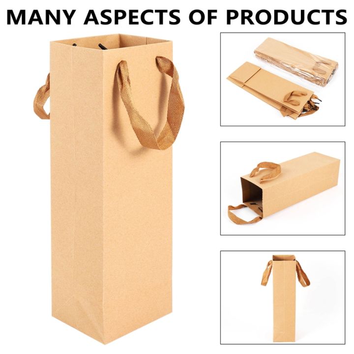 12-pack-solid-brown-kraft-paper-bags-with-sturdy-rope-4inch-x-4inch-x-13-8inch-ideal-for-wine-gifts-retails-shopping-merchandise-grocery-party