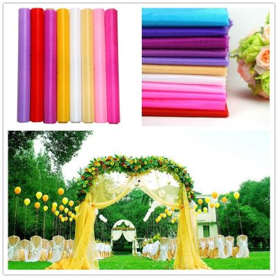Cheap Sale! 10m/lot High Quality 70cm Wide Sheer Crystal Organza Fabric For Wedding Decoration Party suppliers 18 Colors Choose